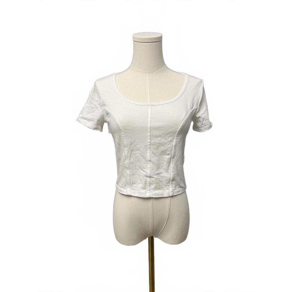 Levi's White Corset Short Sleeve Crop Top